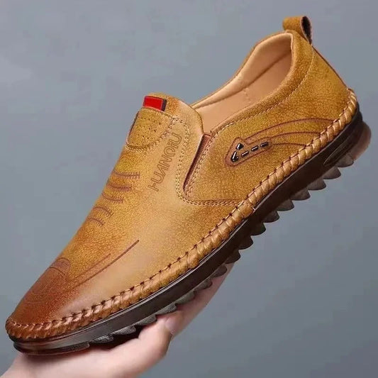 Lorvix | Herren Slipper aus Leder zum Hineinschlüpfen